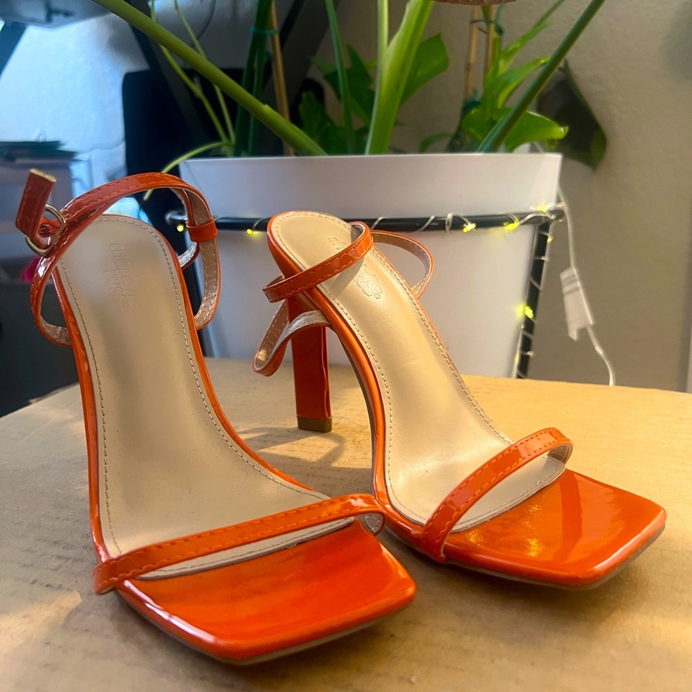 Brand New Orange Sandal Heels
